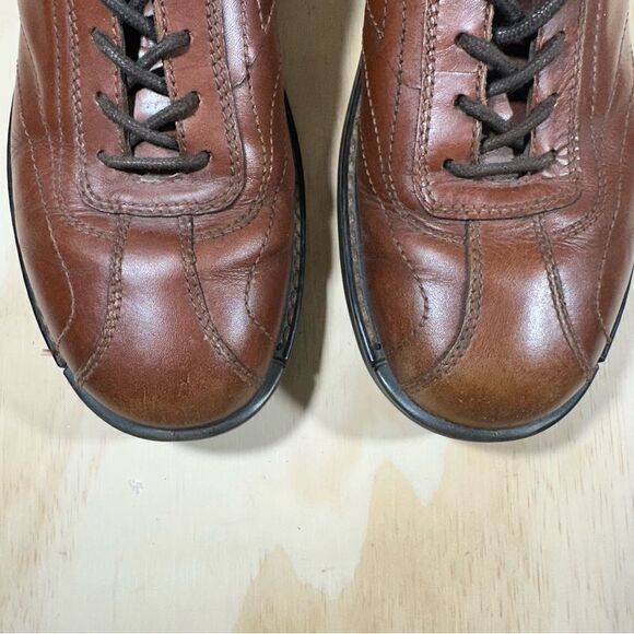 Ecco Brown Leather Lace Up Shoes Men’s Size 8/8.5 - Picture 5 of 10